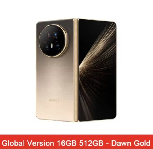 Honor Magic V5 5G Global Version Dawn Gold Smartphone Facial Recognition & Fingerprint Unlock Function Dust Water & Scratch Resistant HD Screen Super/Fast Charging Smartphone smp