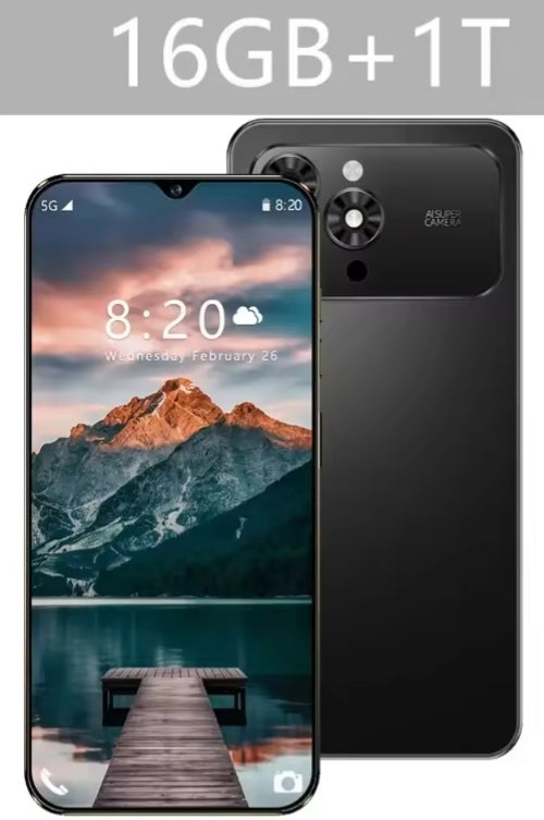 i17Pro Max HD 7.3inch Android 16G+1TB (Black) Smartphone smp