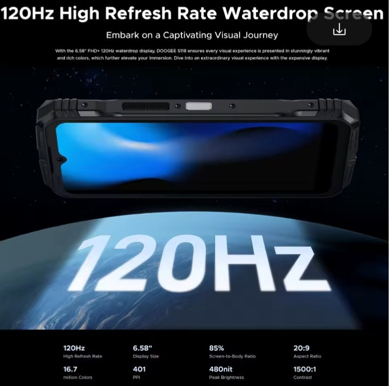 DOOGEE S118 Rugged Waterproof Smartphone Global Version HD Screen (Red) Smartphone smp