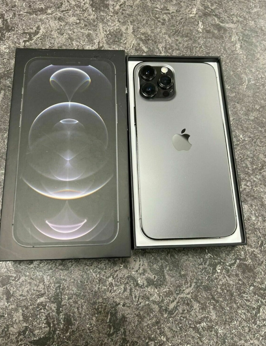 Apple iPhone 12 Pro Max Smartphone Facial Recognition Function Dust Water & Scratch Resistant HD Screen Super/Fast Charging (128GB ROM) (Graphite Gray) Smartphone + FREE Phone Case. smp