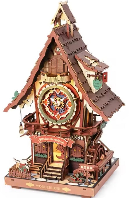 Black Forest Style 3D Wooden Puzzle Cuckoo Clock With Working Bird Building Blocks Set Toys tys bbs