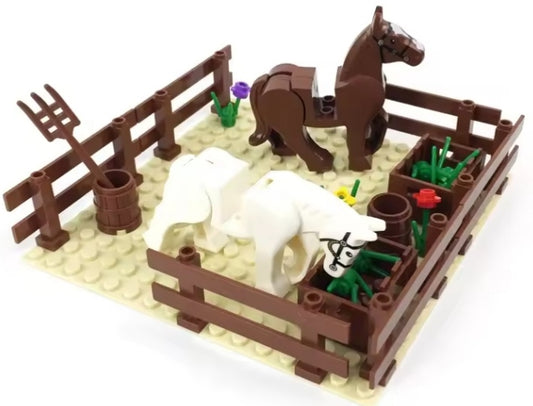 Children's Horses In A Pen Building Blocks Set Toys tys bbs