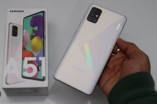 Samsung Galaxy A51 5G US Version Smartphone Facial Recognition & Fingerprint Unlock Function Dust Water & Scratch Resistant HD Screen Super/Fast Charging (Model: A516U) Full Set White Smartphone smp