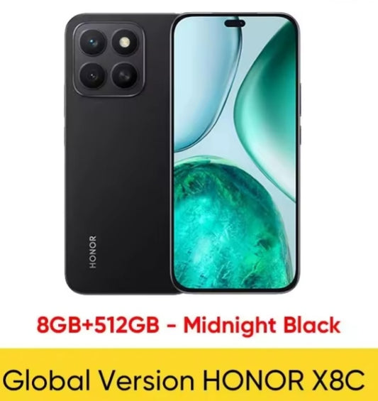 Honor X8C Global Version Waterproof Smartphone Snapdragon 685 Screen 6.7inch RAM 8GB+512GB ROM SuperCharge (Black) Smartphone smp