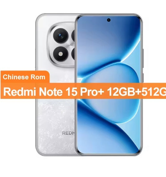 Xiaomi  Redmi Note 15 Pro Plus Chinese Version White Smartphone Facial Recognition & Fingerprint Unlock Function Dust Water & Scratch Resistant HD Screen Super/Fast Charging (RAM 12GB+512GB) Smartphone smp