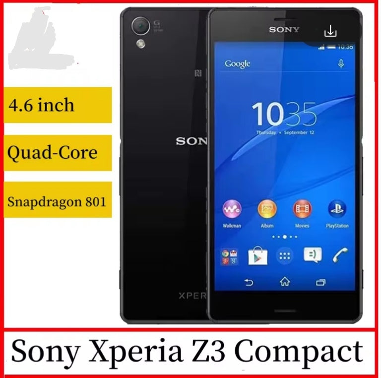 Sony Xperia Z3 Compact 4G Waterproof Dustproof Scratchproof Smartphone Global Version HD Screen Super/Fast Charging (Full Set) (Pink) Smartphone smp