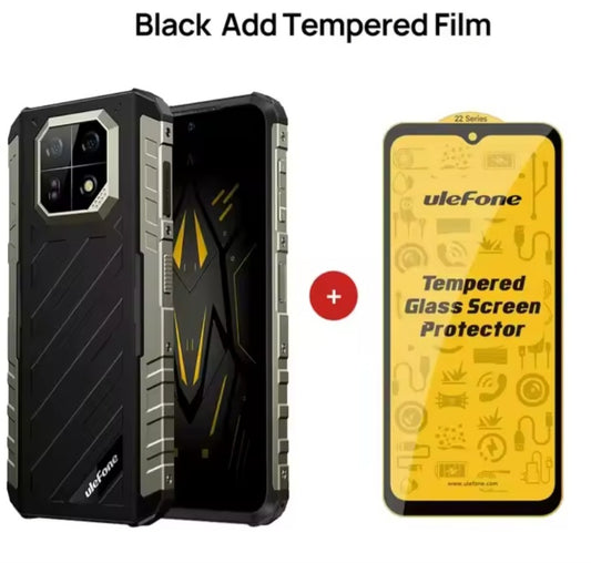 Ulefone Armor Rugged Global Version Smartphone Facial Recognition & Fingerprint Unlock Function Dust Water & Scratch Resistant (256GB ROM) Black Smartphone + Free Tampered Film smp