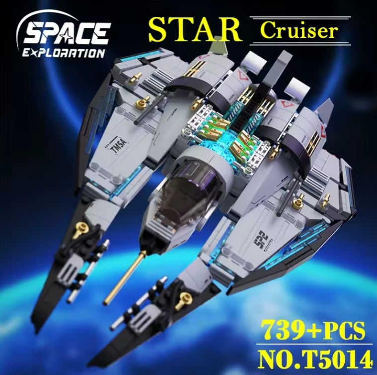 Sci-fi Star Cruiser With Rotating Cockpit Building Blocks Set Toys tys bbs