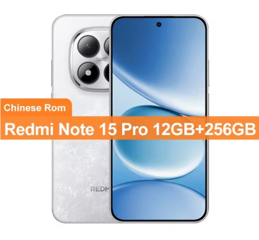 Xiaomi Redmi Note 15 Pro Chinese Version White Smartphone Facial Recognition & Fingerprint Unlock Function Dust Water & Scratch Resistant HD Screen Super/Fast Charging Smartphone. smp
