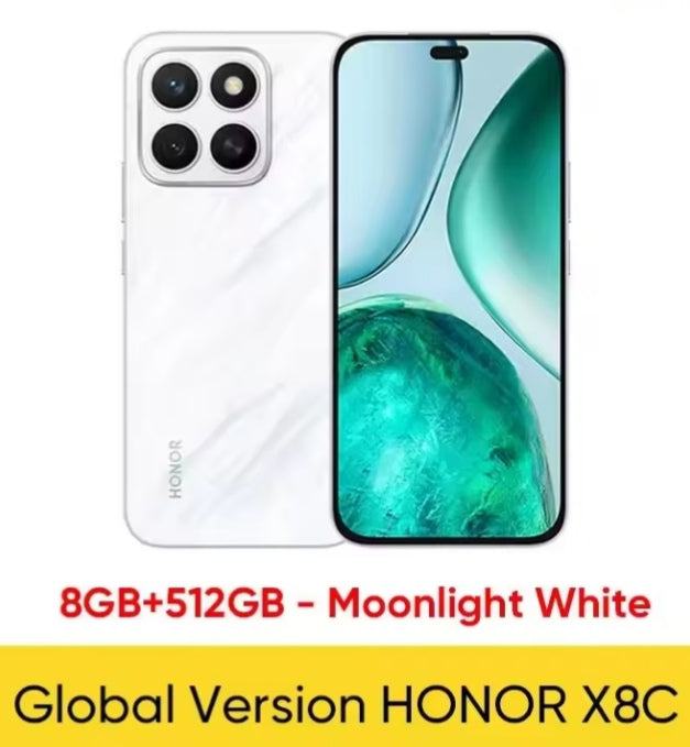 Honor X8C Global Version Waterproof Smartphone Snapdragon 685 Screen 6.7inch RAM 8GB+512GB ROM SuperCharge (White) Smartphone smp