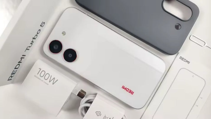 Xiaomi Redmi Turbo 5 Chinese Version White Smartphone Facial Recognition & Fingerprint Unlock Function Dust Water & Scratch Resistant HD Screen Super/Fast Charging (RAM 12GB+512GB ROM) Smartphone. smp