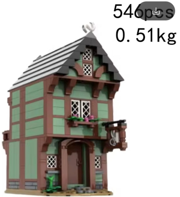 Ornamental Medieval House Building Blocks Set Toys tys bbs