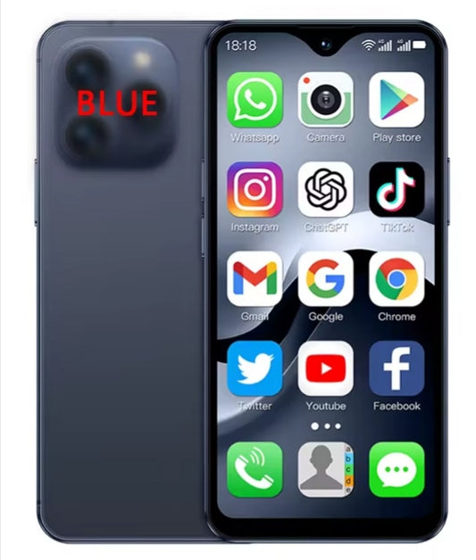 SOYES F9 Max 4G LTE Mini Smartphone 4.3inch Screen RAM 4GB+64GB ROM Android 12 (Blue) Smartphone smp