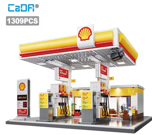 Shell Retail Station Car Wash Gas Station Building Blocks Set Toys tys bbs crs