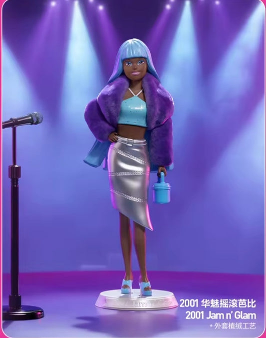 Original Popmart Barbie Fashion Series "2001 Jam n' Glam Barbie" Doll dll tys