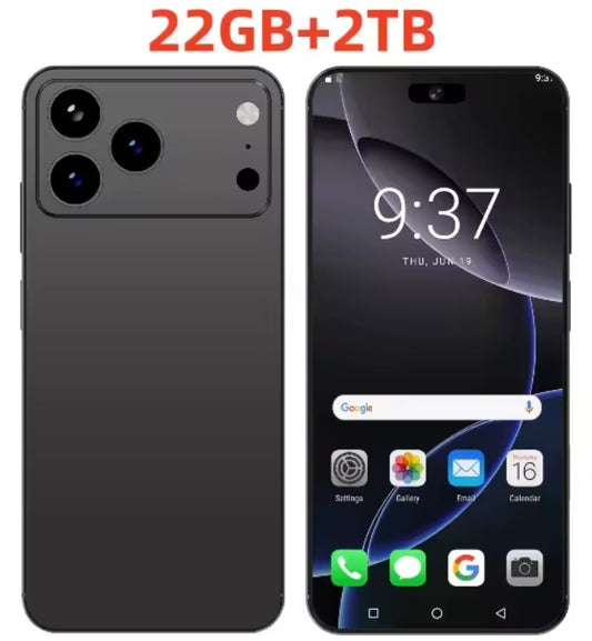 Hot 2026 New XS17 Pro Max 7.3inch HD 4K 4G 5G Android 22GB+2TB (Black) Smartphone smp