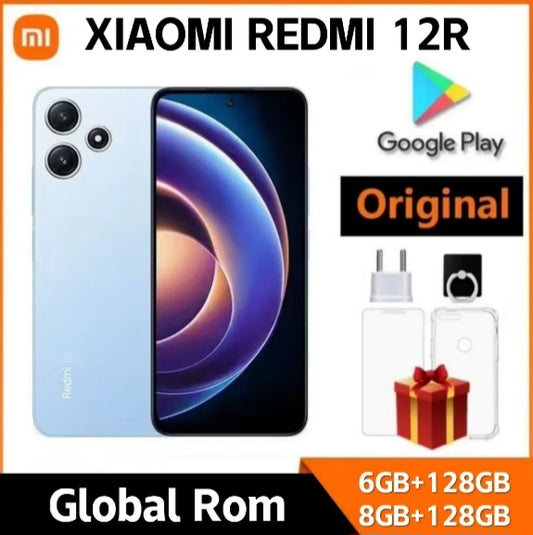 Xiaomi Redmi Note 12R Global Version Blue Smartphone Facial Recognition & Fingerprint Unlock Function Dust Water & Scratch Resistant HD Screen Super/Fast Charging (RAM 4GB+128GB ROM) Smartphone + FREE Gift. smp