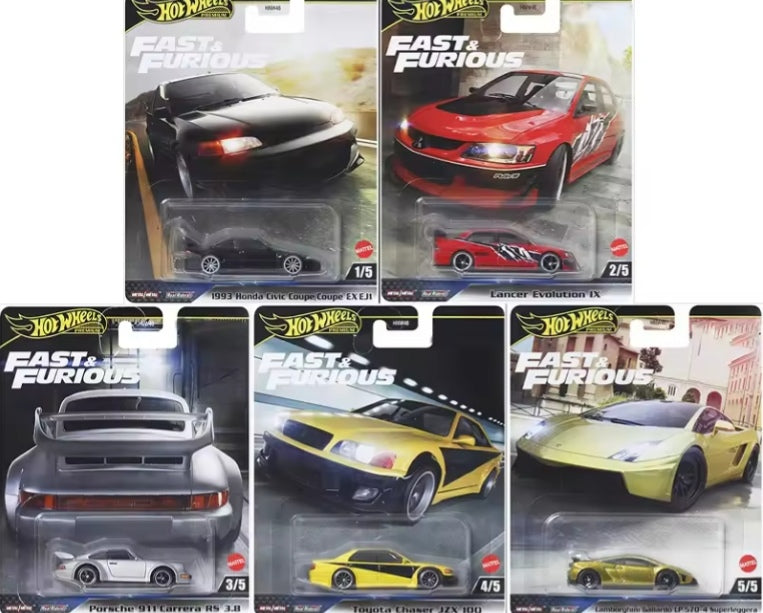 Hot Wheels Premium Fast & Furious 5 Piece Set Toy Cars tys crs
