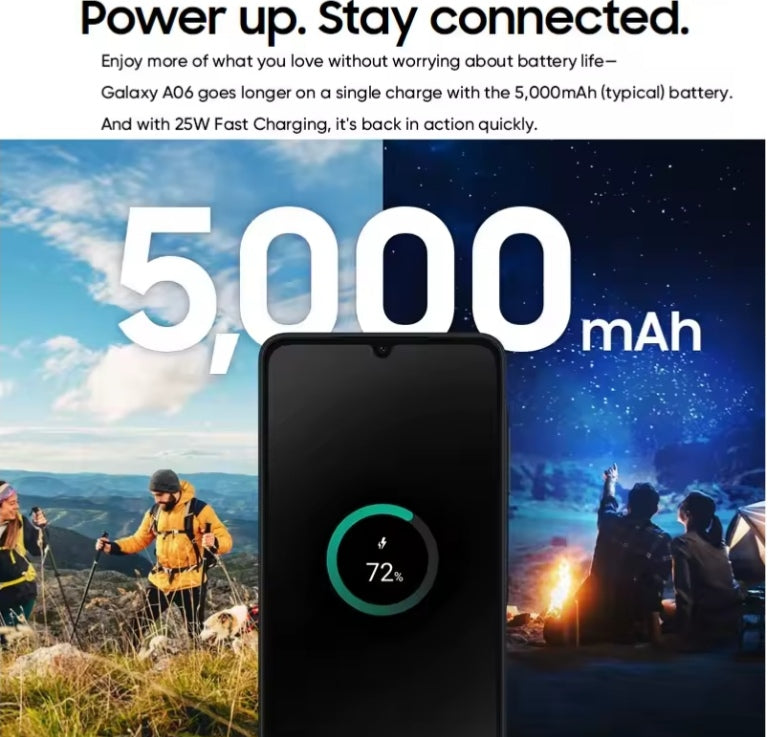 Samsung Galaxy A06 4G Smartphone Global Version 6.7inch Screen SuperCharge RAM 4GB+128GB (Black) Smartphone smp