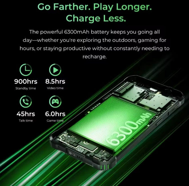 OUKITEL G5 Rugged Smartphone 6inch HD Screen RAM 16GB+128GB ROM (Black) Global Version Smartphone smp