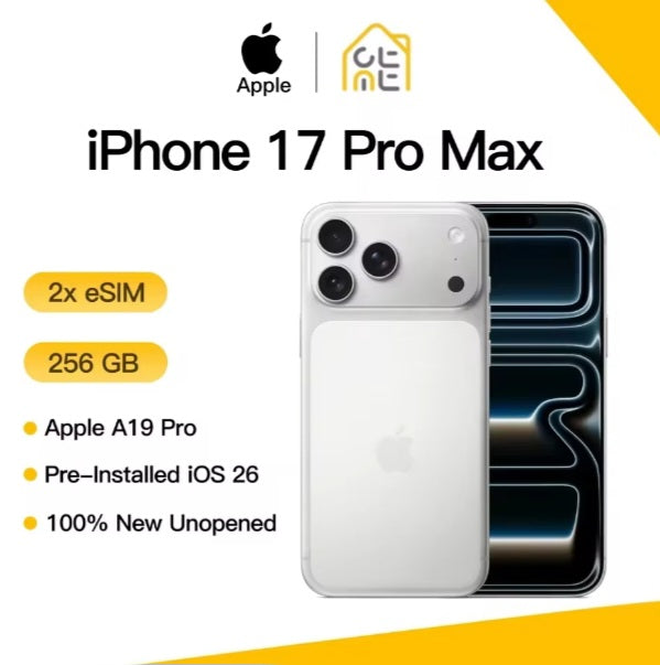 Apple iPhone 17 Pro Max Silver Smartphone Dust Water & Scratch Resistant HD Screen Super/Fast Charging Smartphone (256GB ROM). smp