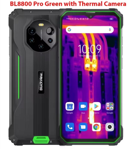 Blackview BL8800 Pro Rugged 5G Waterproof Smartphone Thermal Imaging Camera Backed By FLIR (Green) Standard Version Smartphone smp