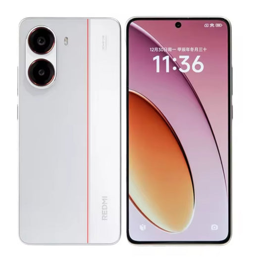Xiaomi Redmi Turbo 4 5G Chinese Version White Smartphone Facial Recognition & Fingerprint Unlock Function Dust Water & Scratch Resistant HD Screen Super/Fast Charging (RAM 12GB+256GB ROM) Smartphone. smp