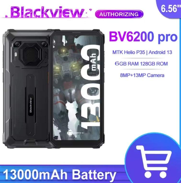 Blackview BV6200 Pro Hello P35: 6.56inch 6GB+128GB Android 13 (Orange) Smartphone smp