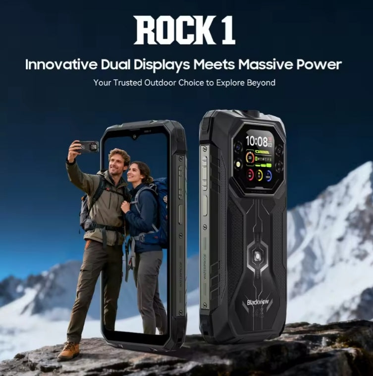 Blackview ROCK 1: 6.56inch HD Screen RAM 8GB+256GB ROM 4G Android 16 Rugged Smartphone + FREE BT Earphones. smp