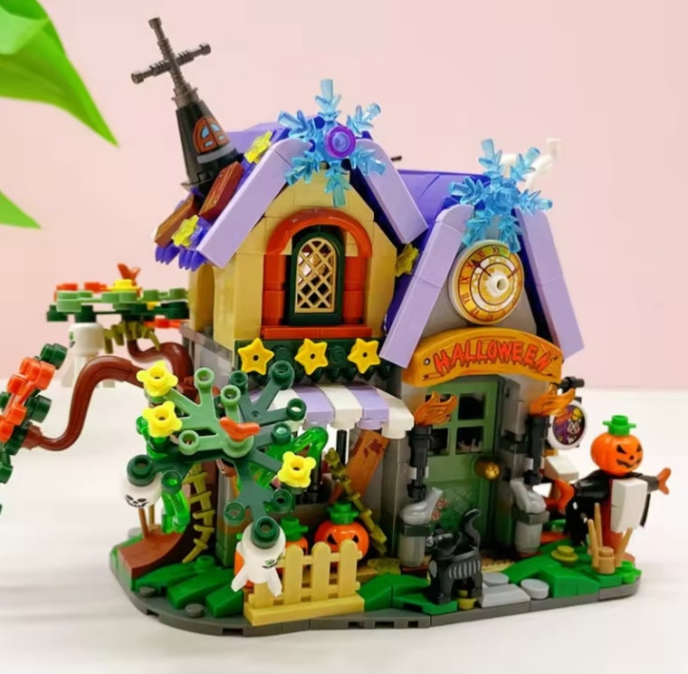 Children's Halloween Haunted House Building Blocks Set Toys (without box) tys bbs