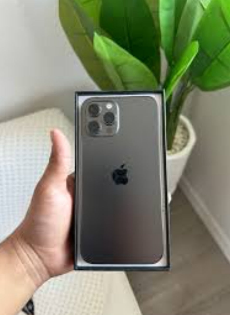 Apple iPhone 12 Pro Max Smartphone Facial Recognition Function Dust Water & Scratch Resistant HD Screen Super/Fast Charging (128GB ROM) (Graphite Gray) Smartphone + FREE Phone Case. smp