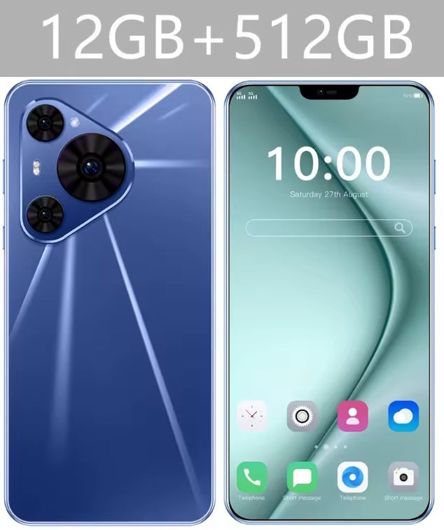 2026 HOT New P80 Ultra 7.0inch HD 4K 4G 5G Android 12GB4512GB (Blue) Smartphone smp