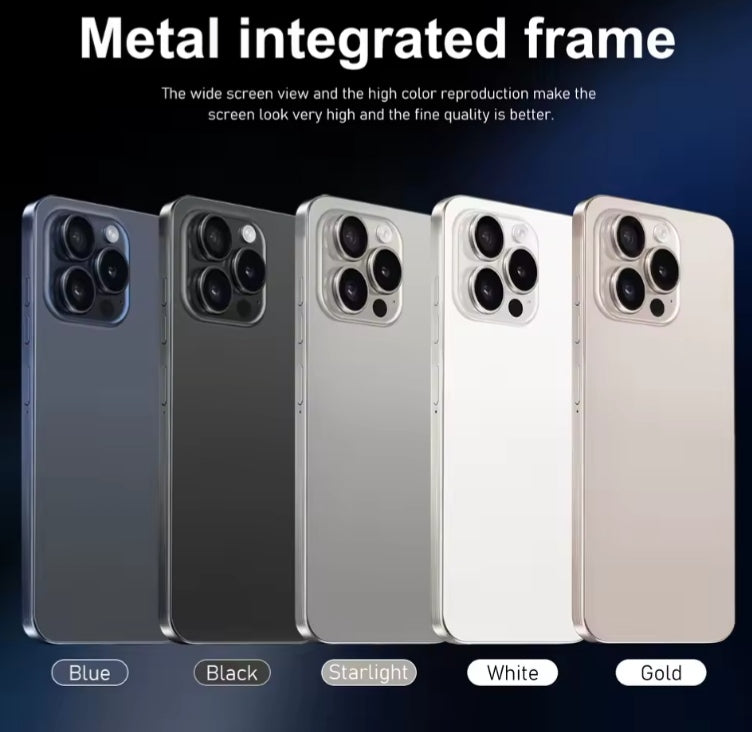 I17 Pro Max 5G Android 14 Global Version Smartphone Facial Recognition Function 6.8inch Drop Screen/Waterfall Feature RAM 12GB+512GB ROM (Grey) Smartphone smp