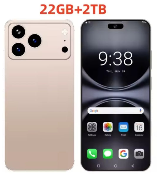 Hot New XS17 Pro Max 7.3inch HD 4K 4G 5G Android 22GB 2TB (Gold) Smartphone smp