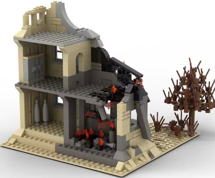 WW2 Military Battlefield Building Set Ruins Building Blocks Set Toys tys bbs