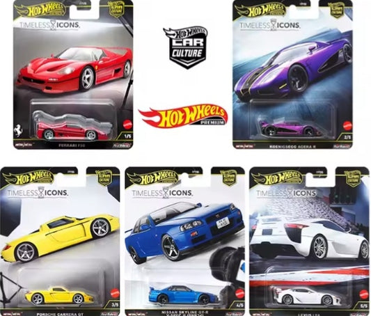 Hot Wheels 5pcs Premium FPY86, Ferrari, Porsche, Lexus, Nissan & Koenigsegg. For Collection tys crs