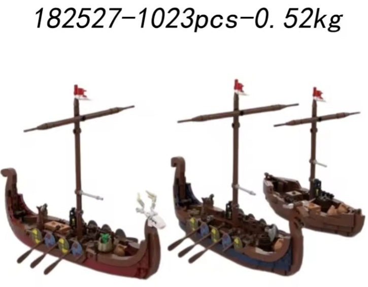 Viking Boats Building Blocks Set Toys tys bbs