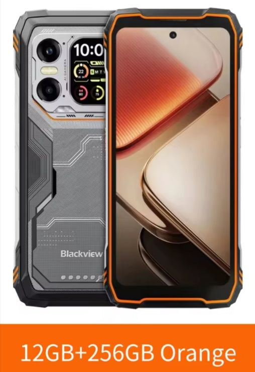 Blackview XPLORE 1 Outdoor 5G Waterproof Rugged Android 15 Smartphone RAM 12GB+256GB ROM Official Standard Global Version (Orange) Smartphone smp