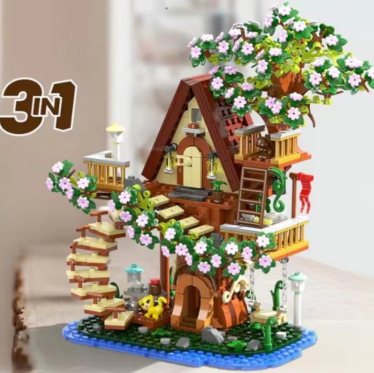 Children's Fantasy Treehouse Building Blocks Set Toys (without box) tys bbs