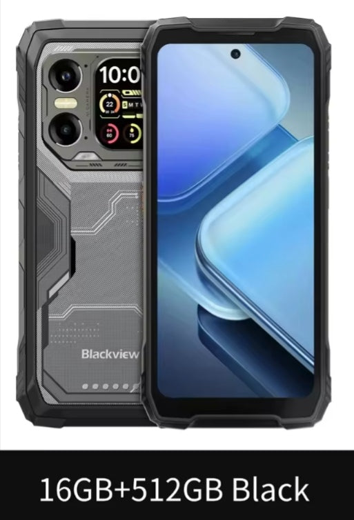Blackview XPLORE 1 Outdoor Waterproof Rugged 5G Android 15 Smartphone RAM 16GB+512GB ROM Global Version (Black) Smartphone + FREE Blackview W80Pro Smartwatch. smp