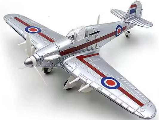 Silvery Hurricane Military Fighter Aeroplane Building Blocks Set Toys tys bbs