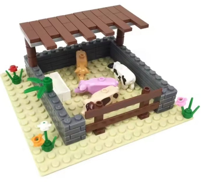 Children's Pigs In A Mud Pen Building Blocks Set Toys tys bbs