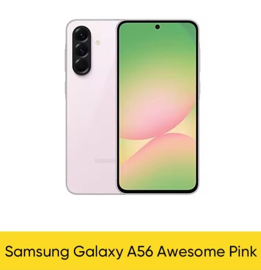 Samsung Galaxy A56 Exynos 5G Global Version Smartphone Facial Recognition & Fingerprint Unlock Function Dust Water & Scratch Resistant HD Screen Super/Fast Charging (RAM 12GB+256GB ROM) (Pink) Smartphone smp
