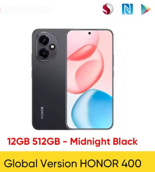 Honor 400 5G Midnight Black Global Version Smartphone Facial Recognition & Fingerprint Unlock Function Dust Water & Scratch Resistant HD Screen Super/Fast Charging (RAM 12GB+512GB ROM) Smartphone smp