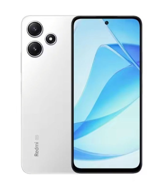 Xiaomi Redmi 12 5G Global Version White Smartphone Facial Recognition & Fingerprint Unlock Function Dust Water & Scratch Resistant HD Screen Super/Fast Charging (RAM 4GB+128GB ROM) Smartphone + FREE Gift. smp