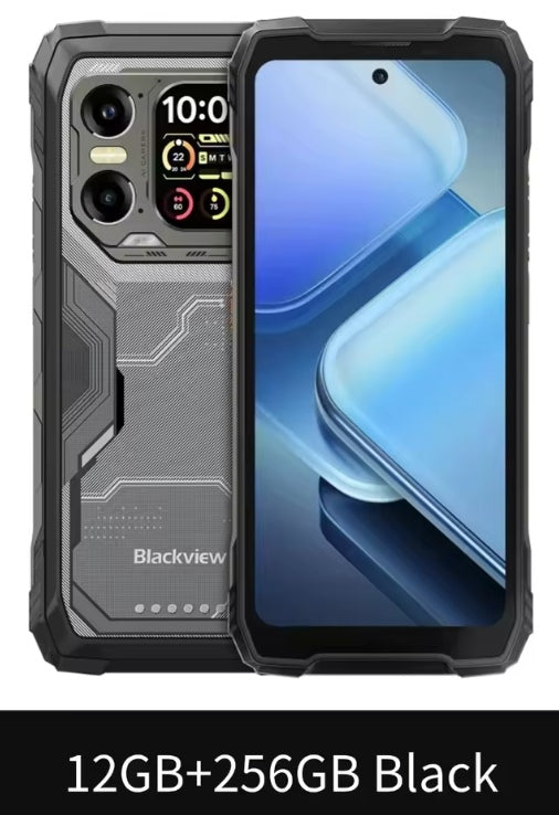 Blackview XPLORE 1 Outdoor Waterproof Rugged Android 15 Smartphone RAM 12GB+256GB ROM Global Version (Black) Smartphone + FREE Blackview W80Pro Smartwatch. smp