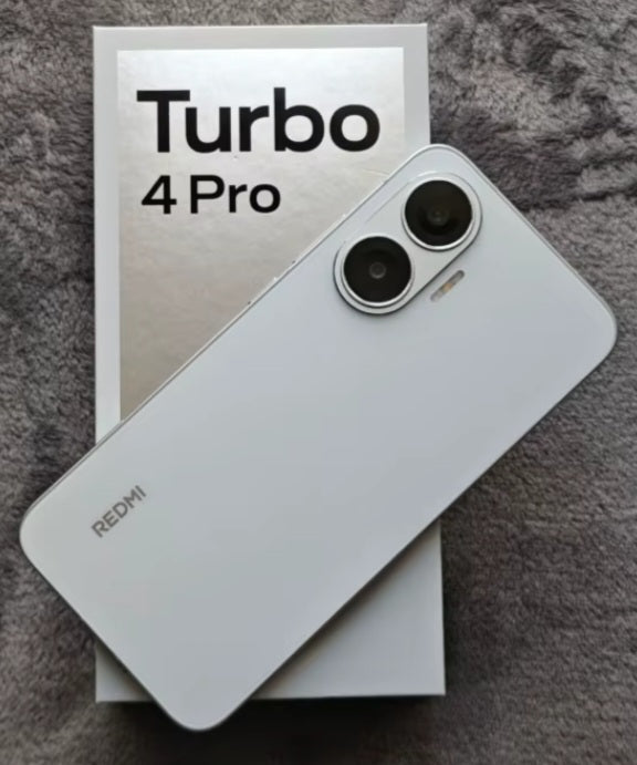 Xiaomi Redmi Turbo 4 Pro 5G Chinese Version White Smartphone Facial Recognition & Fingerprint Unlock Function Dust Water & Scratch Resistant HD Screen Super/Fast Charging (RAM 16GB+256GB ROM) Smartphone. smp