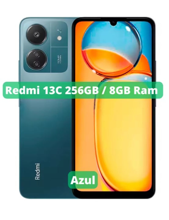 Xiaomi Redmi 13C 4G UK/US/EUR Version Blue Smartphone Facial Recognition & Fingerprint Unlock Function Dust Water & Scratch Resistant HD Screen Super/Fast Charging Smartphone (RAM 8GB+256GB ROM).smp