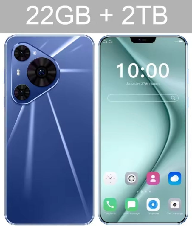 2026 HOT New P80 Ultra 7.0inch HD 4K 4G 5G Android 22GB+2TB (Blue) Smartphone smp