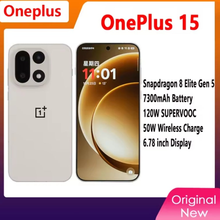 OnePlus 15 Snapdragon 8 Elite Gen 5 Waterproof Smartphone SuperVooc 6.78inch Screen RAM 16GB+512GB ROM (Black) Smartphone smp